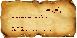 Alexander Azár névjegykártya
